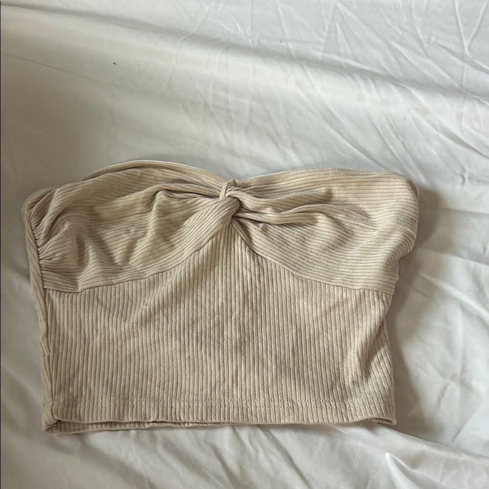 Elegant Cream Strapless Top